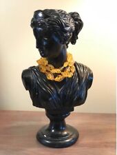 Painted Plaster Bust of Artemis With Vintage Beaded Necklace for sale  Shipping to South Africa
