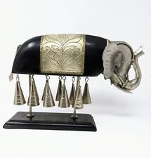 Eurasia Rajasthani Traditional Hand Painted Elephant with Bells Wood And Metal  for sale  Shipping to South Africa