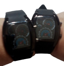 Reloj de pulsera con pantalla LED reloj de carreras velocímetro ¡SIN PROBAR!¡Juego de 2 segunda mano  Embacar hacia Argentina
