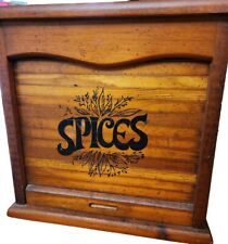 Wood Wall Hanging Spice Rack 2 Shelf With Door 13x13x5" for sale  Shipping to South Africa