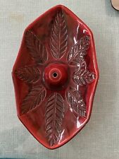 Plato de cerámica vintage Cal original hoja roja 141 segunda mano  Embacar hacia Argentina