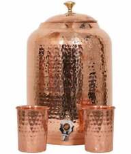 Jarra de agua dispensadora de cobre 100% puro hecha a mano 4L con 2 vasos portadas, usado segunda mano  Embacar hacia Argentina