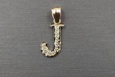10K Solid Yellow Gold 0.75" Diamond Cut Initial Alphabet Letter Charm Pendant., used for sale  Shipping to South Africa