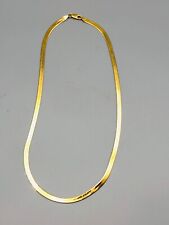 Pre-Owned 14K ITALY Solid Yellow Gold Herringbone Italy Chain Necklace 18"  10gr for sale  Chicago