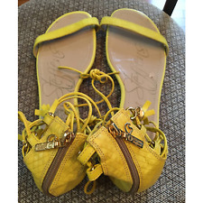 Sandálias planas Carmen Steffens EUR 41 10 1/2 couro amarelo gladiador salto com zíper comprar usado  Enviando para Brazil