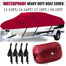 1pcs 11-22FT 210D Heavy Duty Boat Cover Set For Fish Ski Bass V-Hull Runabouts​ for sale  Shipping to South Africa