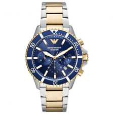 Usado, Relógio genuíno masculino Emporio Armani AR11362 dois tons ouro e prata com mostrador azul comprar usado  Enviando para Brazil