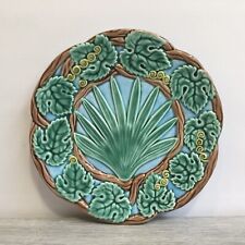 Majolica palm plate for sale  BATHGATE
