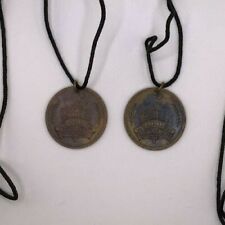 2 Vintage Caesars Palace Necklace Magical Empire Bronze Coin Medallions 1 1/2" for sale  East Meadow