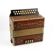 Acordeão vintage Hohner caixa de botões de aço juncos marrom comprar usado  Enviando para Brazil