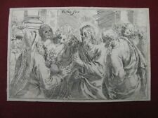 Jacopo Palma: Chrystus cudzołożnica 1610 / Christ Woman cudzołożnik nadruk akwaforta na sprzedaż  Wysyłka do Poland