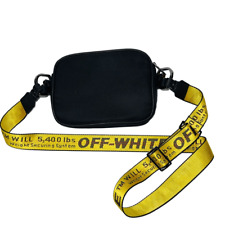 Assento Off White c/o Virgil Abloh preto logotipo náilon tiracolo amarelo fita de cuidado comprar usado  Enviando para Brazil