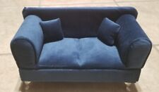 Sofá de terciopelo azul sintético sofá en forma de muebles organizador caja segunda mano  Embacar hacia Argentina
