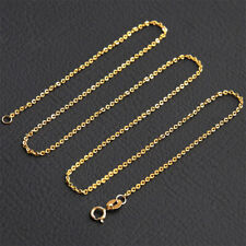 Colar feminino corrente ouro amarelo 18K puro Lucky Thin O Link 16-24 polegadas comprar usado  Enviando para Brazil