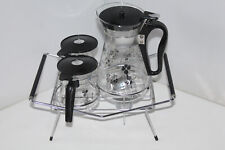 Vintage JAJ Pyrex Silver Clover Leaf Coffee Or Tea Set With Warmer, used for sale  Shipping to South Africa