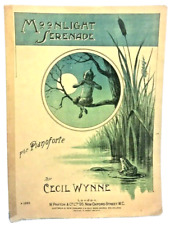 Antique Moonlight Serenade Sheet Music Pianoforte Cecil Wynne Fantasy Art Faun, used for sale  Shipping to South Africa