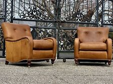 Cadeiras Club Vintage de Couro Rústico por Whittenore-Sherrill, usado comprar usado  Enviando para Brazil
