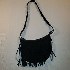Bolsa de mão Giannini feminina preta franja alça de ombro zíper boêmio comprar usado  Enviando para Brazil