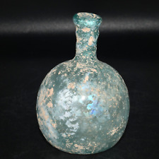 Intact Ancient Roman Glass Flask Bottle with Iridescent Patina C. 2nd Century AD, used for sale  Shipping to South Africa