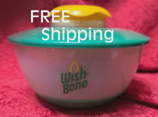 Vintage WISHBONE Meal-Size Salad Bowl - Dressing Compartment, 2 Snap-on-Lids, used for sale  Shipping to South Africa