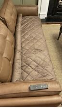 ORVIS Sofa Seat Cover 70” Zip Off Bolster Brown Tweed Pet Proof Leather Couch for sale  Shipping to South Africa