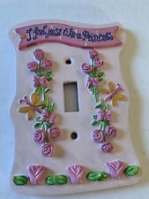 "I Feel Just Like a Princess" Pink Resin Wall Plate Single Light Switch Cover for sale  Shipping to South Africa