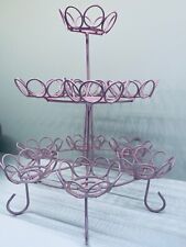 Vintage Retro style Pink 3 Tier Wire Cupcake Stand ~ Shabby Chic,  Kitsch for sale  Shipping to South Africa