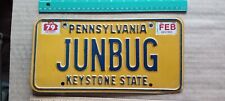 License Plate, Pennsylvania, JUN BUG, June Bug, Beetle, Bug, VW, Volkswagen for sale  Shipping to Canada