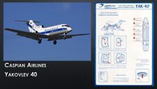 RARE Caspian Airlines Yak-40 SAFETY CARD for sale  Shipping to South Africa