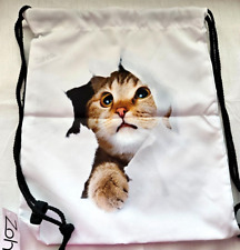 Zohra Escape Cat Drawstring Backpack Sling Bag School Sports Polyester Brand New for sale  Shipping to South Africa