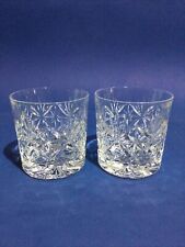 Crystal Glass 2 x Hand Cut Lead Crystal Tumblers Old Fashioned 10oz for sale  Shipping to South Africa