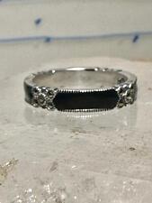 Judith Jack ring Wedding black enamel band marcasite stacker size 7.7 sterling s, used for sale  Shipping to South Africa