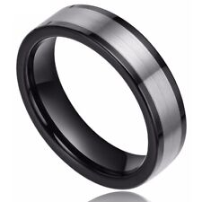 Anel de carboneto de tungstênio preto 6 mm anel anel masculino gravura joias da moda masculina, usado comprar usado  Enviando para Brazil