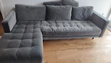 Made.com Scott 4 Seater Chaise Corner Sofa Left Hand Grey Velvet for sale  LONDON
