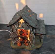 Halloween Barn Lighted Folk Art Village My First Halloween Pumpkin Wood Shed VTG for sale  Shipping to South Africa