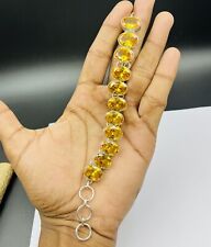 Used, 925 Sterling Silver Yellow Citrine Gemstone Handmade Jewelry Chain Bracelet for sale  Shipping to South Africa