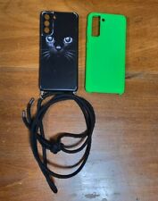 Capas/capas Samsung S21 – verde limão + preto com gato e cordão – Lote de 2, usado comprar usado  Enviando para Brazil