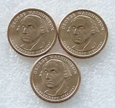 3 monedas de un dólar presidencial de los Estados Unidos 2007 George Washington de 1 dólar segunda mano  Embacar hacia Argentina
