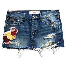 Mini-saia Hollister feminina tamanho 1/25 jeans papagaio aplique desgastado comprar usado  Enviando para Brazil