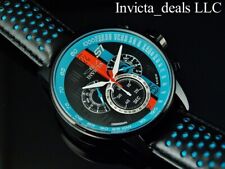 Invicta 48mm S1 Rally TURBO relógio de couro cronógrafo mostrador azul e preto masculino, usado comprar usado  Enviando para Brazil