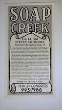Folheto pôster cartão mesa Soap Creek Saloon Steven Fromholz Austin Texas comprar usado  Enviando para Brazil