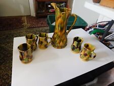 Rare 1800's large yellow ware tankard and five mugs sponge effect no damage for sale  Shipping to South Africa