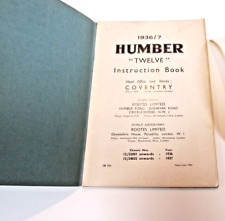 humber owners manual for sale  DUNFERMLINE