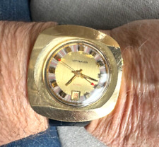 Vintage MUITO GRANDE Relógio de Data Masculino Wittnauer Alarme Banhado a Ouro FUNCIONA RARO 42MM comprar usado  Enviando para Brazil