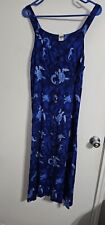 Used, Baracuda Womens Sleeveless Maxi Dress Medium Blue Sea Horse Turtle Print Rayon for sale  Shipping to South Africa