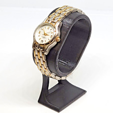 Usado, Pulseira de relógio de pulso feminina pequena prata tom dourado rosto branco com recurso de data comprar usado  Enviando para Brazil