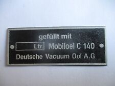 Schild typenschild mobiloel gebraucht kaufen  Deutschland