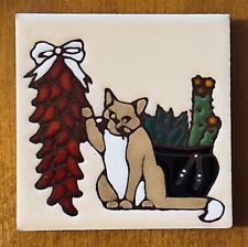 Used, Vintage Fred Harvey Earthtones “Cat" Decorative Southwestern Tile Trivet Coaster for sale  Shipping to South Africa