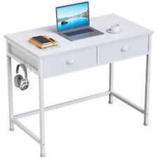 Mesa de computador pequena branca Furologee com 2 gavetas de tecido, escritório em casa simples Wr comprar usado  Enviando para Brazil
