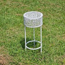 Vintage Metal Plant Stand Flat White 7.5" x 7.5" x 18" H for sale  Shipping to South Africa